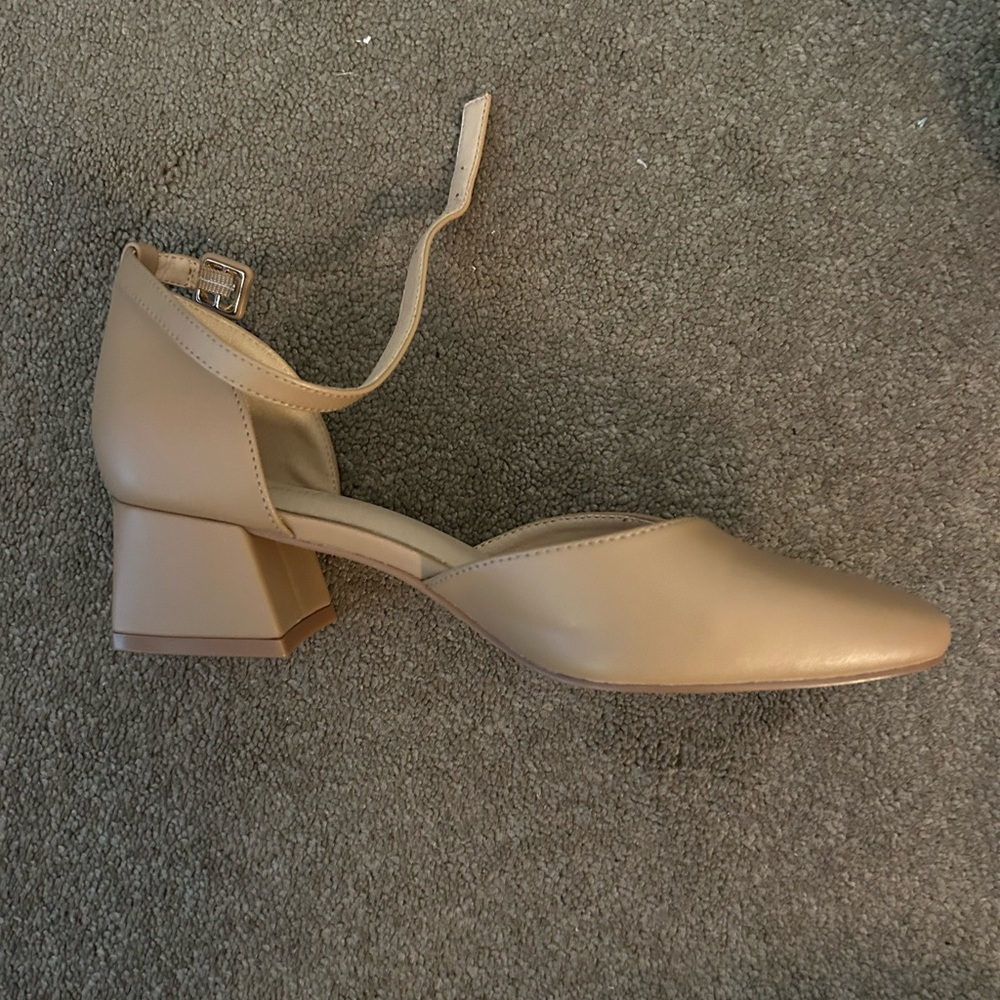 Xappeal Tan Closed-Toe Heels with Ankle Strap - Picture 2 of 3